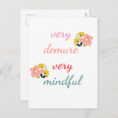 sehr Demure, sehr zurückhaltend Feiertagspostkarte (Vorne/Hinten)