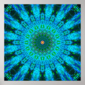 Sehr detailliert Green und Blue Mandala Poster (Vorne)