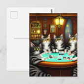 Sehr detaillierte Katzen Poker spielen Postkarte (Vorne/Hinten)