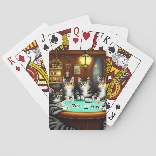 Sehr detaillierte Katzen Poker spielen Spielkarten (Rückseite)