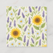 Sehr detailliertes, nahtloses Blumenmuster, lebend Quadratische Visitenkarte (Rückseite)