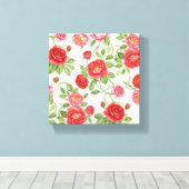 Sehr detailliertes, nahtloses Blumenmuster Leinwanddruck (Insitu (Holzboden))