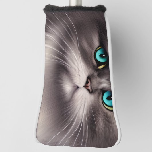 Sehr detailliertes persisches Cat Digital Triptych Golf Headcover (Rotieren 90)