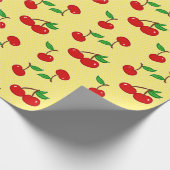 Sehr Dotty Kirsche im Gelb Geschenkpapier (Ecke)