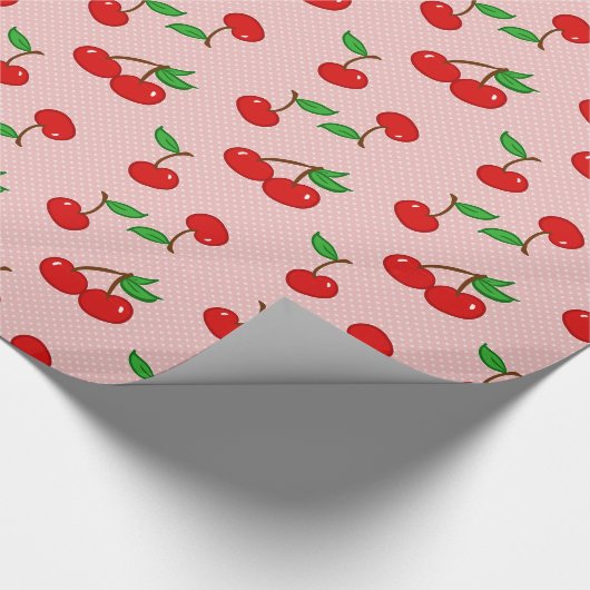 Sehr Dotty Kirsche im Rosa Geschenkpapier (Ecke)