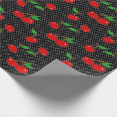 Sehr Dotty Kirsche im Schwarzen Geschenkpapier (Ecke)