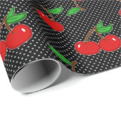 Sehr Dotty Kirsche im Schwarzen Geschenkpapier (Rolleneckpunkt)