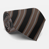 Sehr dunkelbraune, große Streifen Krawatte (Gerollt)