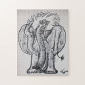 SEHR eigenwilliger und fröhlicher Elefant - Puzzle (Vertikal)