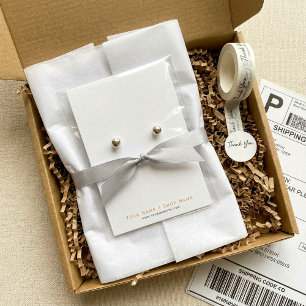 Sehr einfache, weiße und goldene Ohrring-Grafikkar