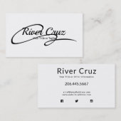 Sehr einfacher schwarzer Text auf Weiß Visitenkarte (Vorne/Hinten)