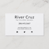 Sehr einfacher schwarzer Text auf Weiß Visitenkarte (Rückseite)