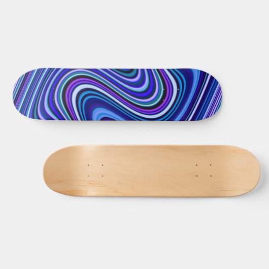 Sehr einzigartiges Muster mit blauem Schatten Skateboard (Horizontal)