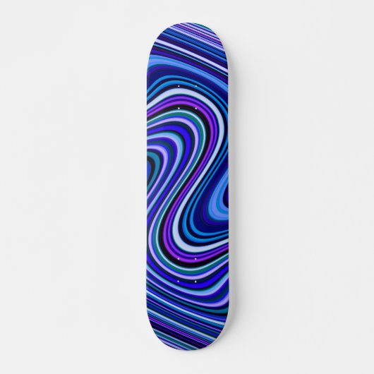 Sehr einzigartiges Muster mit blauem Schatten Skateboard (Vorne)