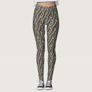 Sehr einzigartiges Muster mit mehrfarbigen, kurven Leggings