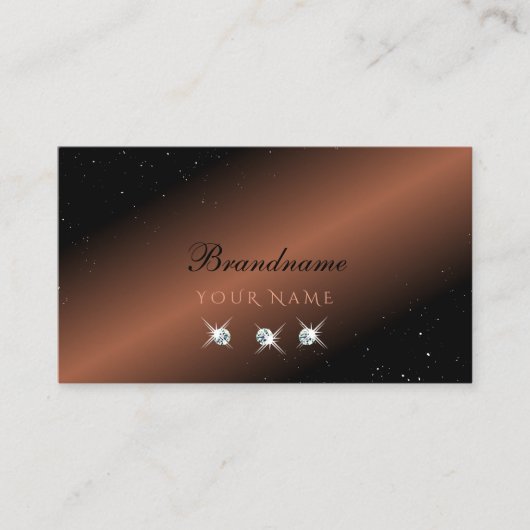 Sehr elegante Black Brown Sparkle Diamonds Stilvol Visitenkarte (Vorderseite)