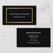 Sehr elegante Goldrahmen Schlicht Schwarz Beruflic Visitenkarte (Vorne/Hinten)