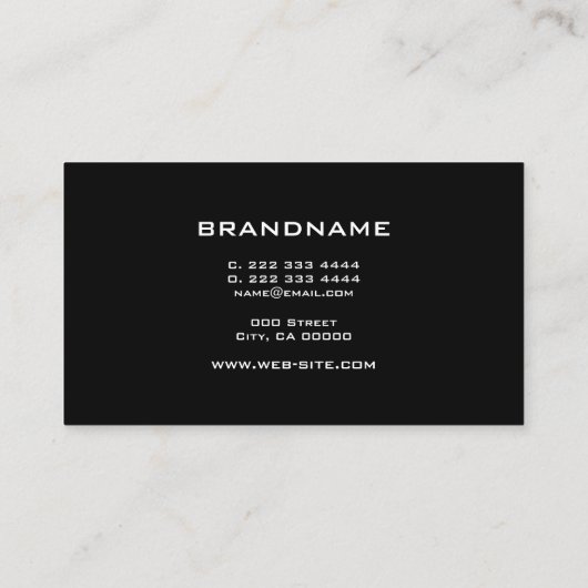 Sehr elegante Goldrahmen Schlicht Schwarz Beruflic Visitenkarte (Rückseite)