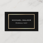 Sehr elegante Goldrahmen Schlicht Schwarz Beruflic Visitenkarte (Vorderseite)