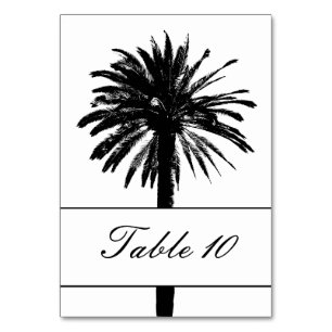 Sehr elegante Palmbaum-Hochzeitstisch-Nummernschil Tischnummer