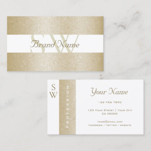 Sehr elegante Perle und Weiß mit Monogramm-Qualitä Visitenkarte