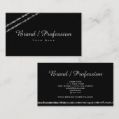 Sehr elegante, schimmernde Silbersterne schwarz Visitenkarte (Vorne/Hinten)