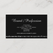 Sehr elegante, schimmernde Silbersterne schwarz Visitenkarte (Rückseite)