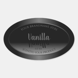 Sehr elegante Schwarz-Weiß-Produktkennzeichnungen Ovaler Aufkleber
