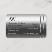 Sehr elegante Silver Shimmery Diamonds und Initial Visitenkarte (Rückseite)