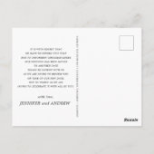 sehr elegante Skriptänderung der Pläne Hochzeit Postkarte (Rückseite)