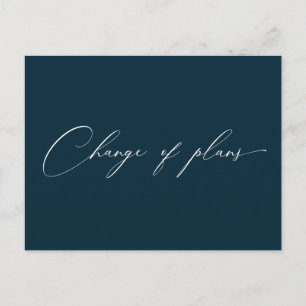 sehr elegante Skriptänderung der Pläne Hochzeit Postkarte