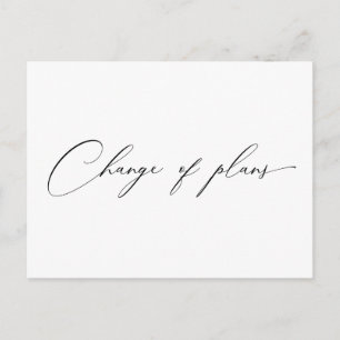 sehr elegante Skriptänderung der Pläne Hochzeit Postkarte