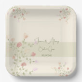 Sehr elegante Square Floral entworfen Pappteller (Vorderseite)