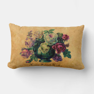 Sehr elegante Vintage Rose Zuhause Sweet Zuhause Lendenkissen
