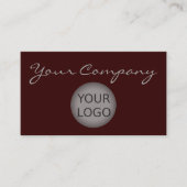 Sehr eleganter Maroon Grauer Farbstil mit Logo Visitenkarte (Vorderseite)