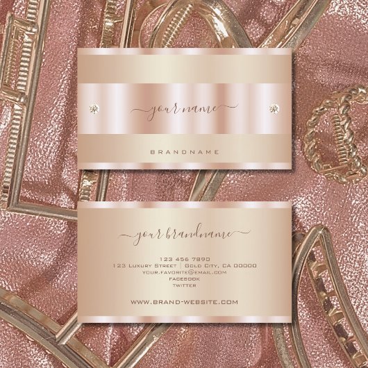 Sehr eleganter Rose Gold Effekt mit Tiny Diamonds Visitenkarte