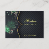 Sehr eleganter Schönheitssalon in Schwarz und Gold Visitenkarte (Vorderseite)
