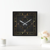 Sehr elegantes Art Deco Quadratische Wanduhr (Zuhause)