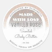 Sehr elegantes Produktlabel Weißer Glitzer Regen