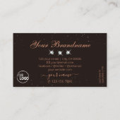 Sehr elegantes schwarz-braunes Sparkle-Diamanten-L Visitenkarte (Rückseite)