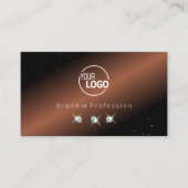 Sehr elegantes schwarz-braunes Sparkle-Diamanten-L Visitenkarte (Vorderseite)