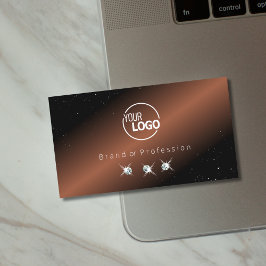 Sehr elegantes schwarz-braunes Sparkle-Diamanten-L Visitenkarte