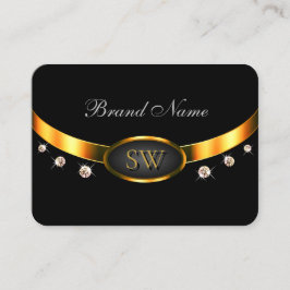 Sehr elegantes Schwarz und Gold mit Monogram Diamo Visitenkarte