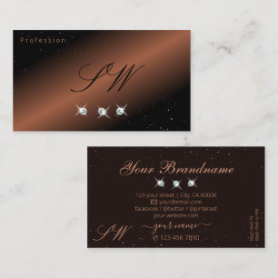 Sehr Elegantes Schwarzes Braunes Funkelndes Diaman Visitenkarte