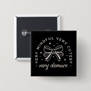 Sehr entmutigend schwarze Preppy Coquette ästhetis Button