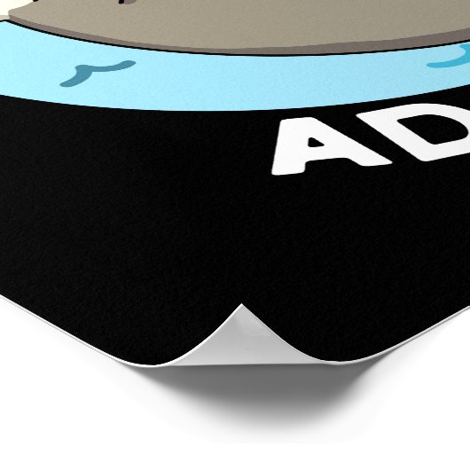 Sehr erfreulich Funny Floating Otter Pun Dark BG Poster (Ecke)