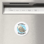 Sehr erfreulich Funny Floating Otter Pun Magnet (In Situ (Geschirrspüler))
