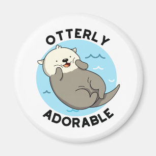 Sehr erfreulich Funny Floating Otter Pun Magnet