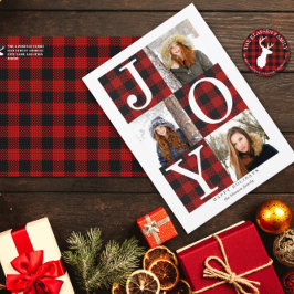 Sehr erfreulich Kariert | 3 FOTO Feiertagskarte