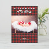 Sehr erfreuliches Kariertes Foto Feiertagskarte (Stehend Vorderseite)